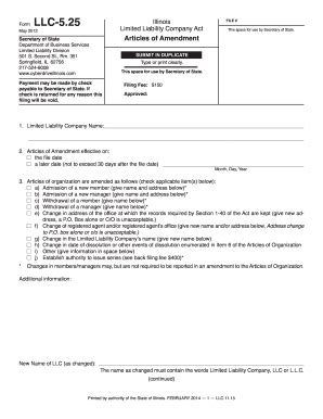 2017-2026 Form IL LLC-5.25 - Blank Fillable Template | Fill Out, Print ...