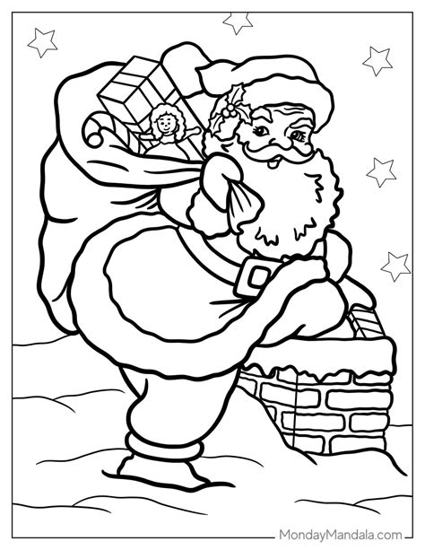 94 Santa Coloring Pages (Free PDF Printables)