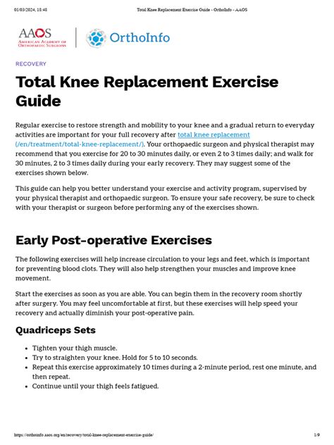 Image result for Total Knee Replacement Exercise Program