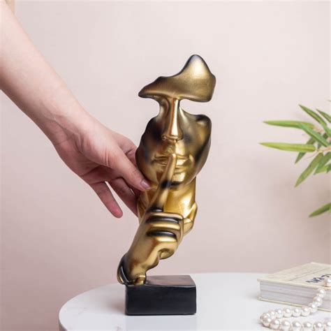 Home Décor - Modern Art Resin Decor Object Gold 10.5 Inch For Living ...