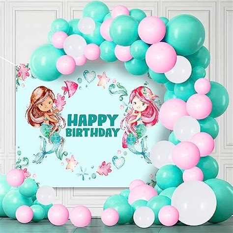 Buy Party Propz Vinyl Mermaid Theme Birthday Decorations-Set Of 52Pcs ...