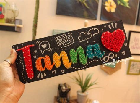 Mini String Art Name Board | Personalised Handmade Gift – Craftsbazaar