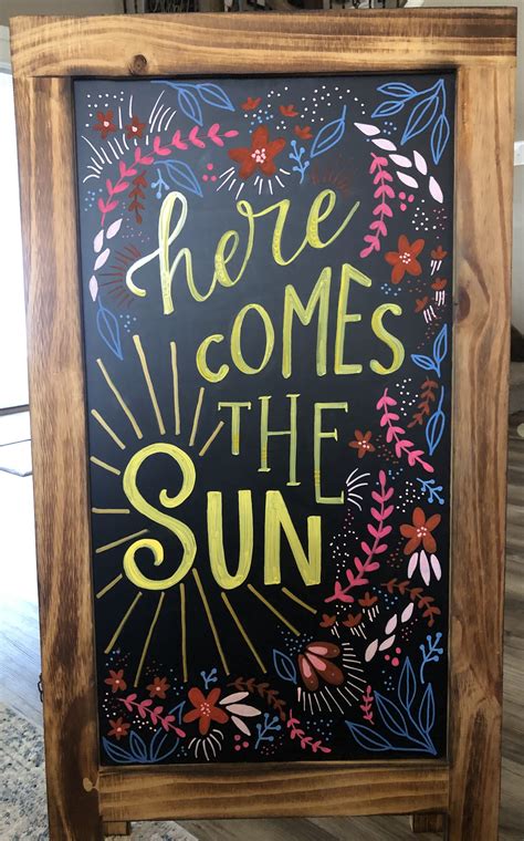 Here Comes the Sun Chalkboard Art