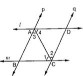 `l` and `m` are two parallel lines intersected by another pair of ...