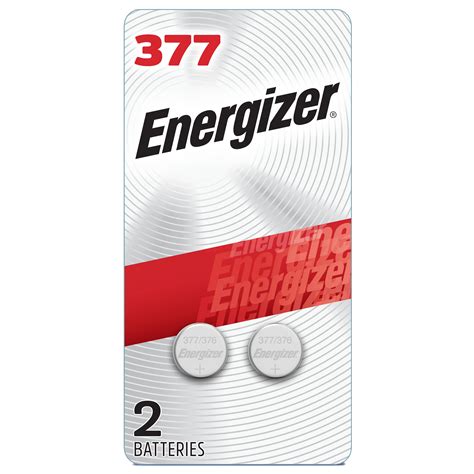 Energizer 1.5V Silver Oxide Button Cell 377 Batteries (2 Pack), Long ...