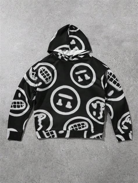 Manfinity Streetrush Men's Asymmetric Various Expression Packs Printed ...