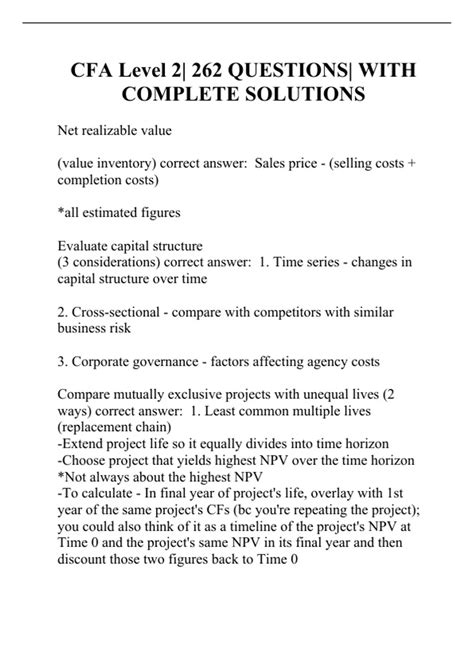 CFA LEVEL 2 TESTS COMPILATION BUNDLE - Stuvia US