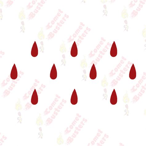 Comet Busters Tear Drop Shaped Red Bindi (10 mm) (BIN1059)