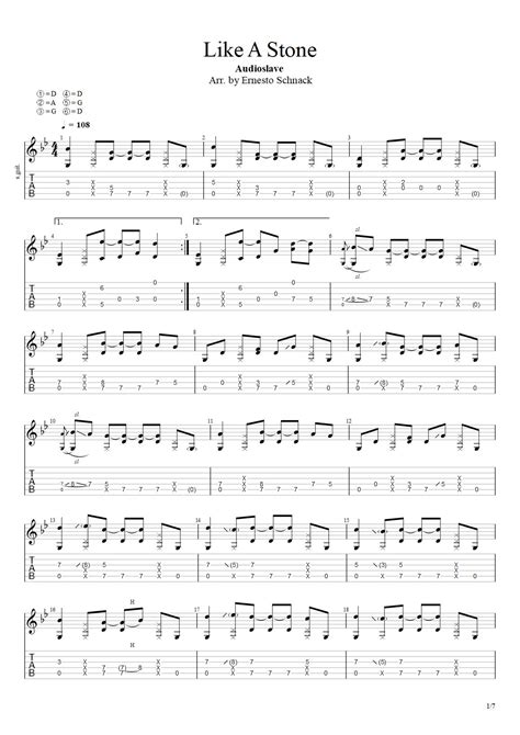 Like A Stone - AUDIOSLAVE Tab - Ernesto Schnack | PaidTabs