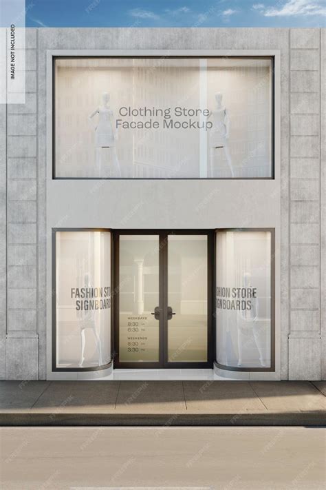 Premium PSD | Clothing Store Facade Mockup, Front View