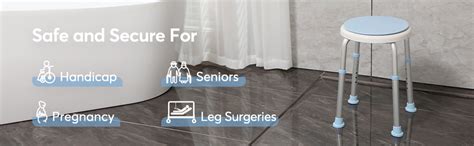 VEAYVA Shower Bath Bench Stool 360 Degree Rotating Medical Tool-Free ...