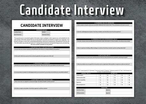 Image result for Interview Questions Form