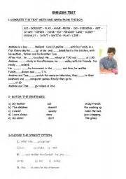 Image result for Present Simple Test Sheet