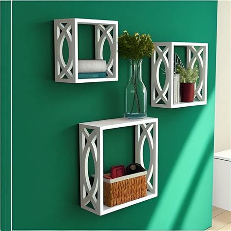 Dime Store Wooden Wall Mount Wall Rack Shelf Cube Wall Shelves Floating ...
