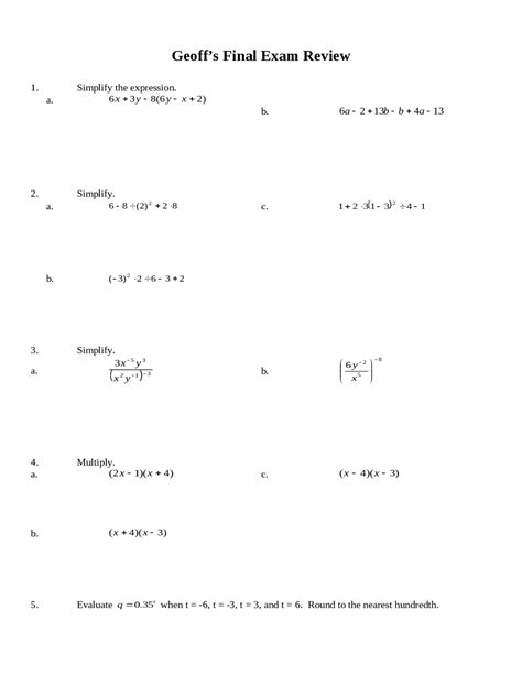 Pre-Algebra Math Final 的图像结果