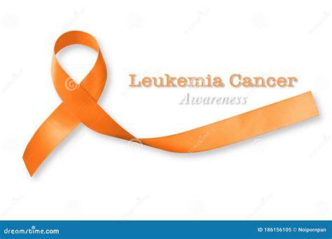 Leukemia Cancer Awareness Orange Color Ribbon Isolated On White ...