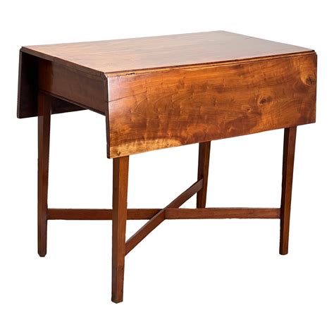 Antique 19th Century Connecticut River Valley Applewood Drop Leaf Table ...