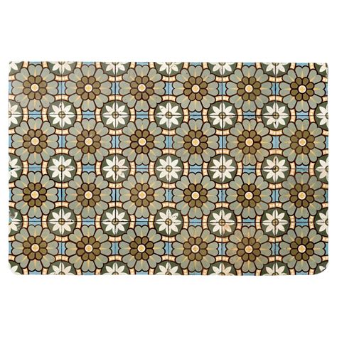 Set of 24 Encaustic Floral Floor Tiles For Sale at 1stDibs