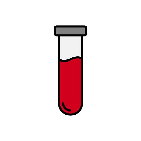Blood test tube, blood sample concept icon in flat style design isolated on white background ...