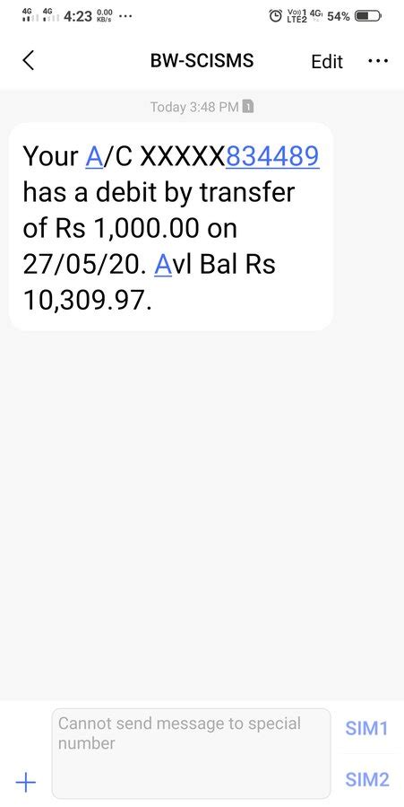 State Bank Of India [SBI] — fraud message sent by sms