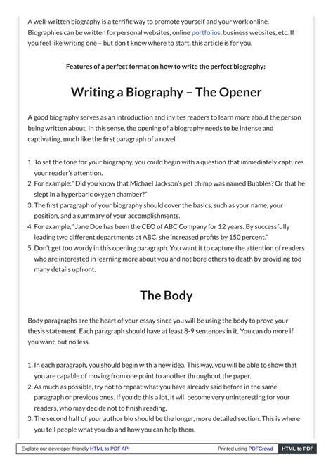 Example of Biography Writing 的图像结果