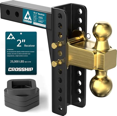 Amazon.com: TIROL Adjustable Trailer Hitch - Fits 2'' Receiver, 6 Drop ...