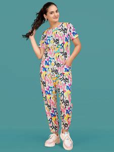 Hercill Women Self Design Multicolor Top & Pyjama Set Price in India ...