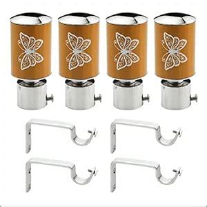 SILVER COIN Stainless Steel Butterfly Print Curtain Brackets Parda ...