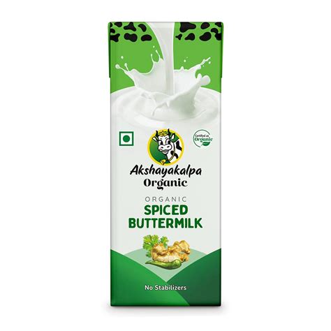 Akshayakalpa Organic Buttermilk Spiced - Pack of 30(200ml) : Amazon.in ...