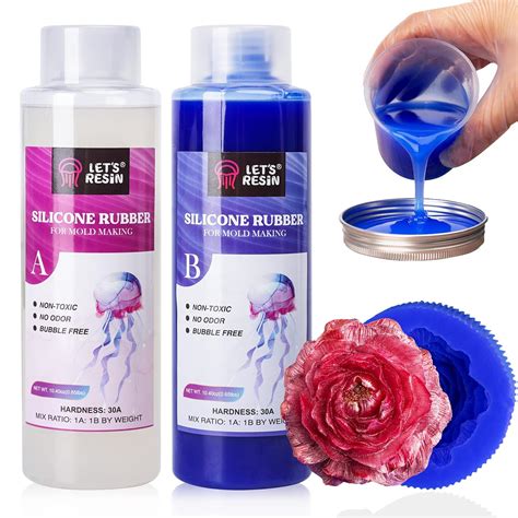 LET'S RESIN Silicone Rubber Blue Silicone Molds Making Kit Liquid Molds ...