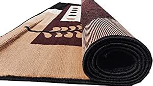Buy Sifa Carpet Anti Skid Floral Polyster Carpet ( 6x8 Feet, Coffee ...