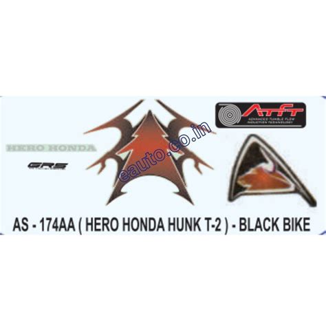Graphics Sticker Set for Hero Honda Hunk | Type 2 | Black Vehicle | Bo