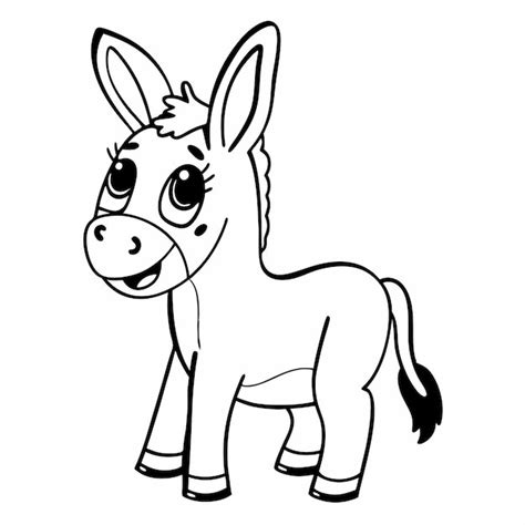 Cute cartoon donkey standing pose illustration | Premium AI-generated ...