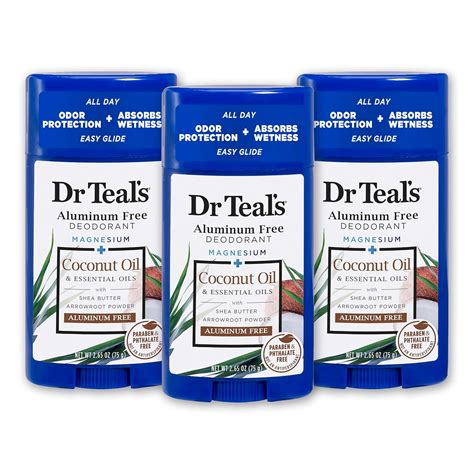 Amazon.com : Dr Teal's Aluminum Free Deodorant, Coconut Oil with ...
