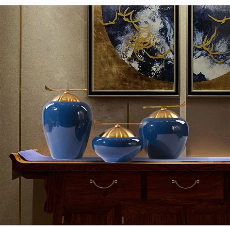 创意新中式陶瓷家居摆件软装饰品书房餐厅酒柜玄关桌面摆设工艺品-美间设计