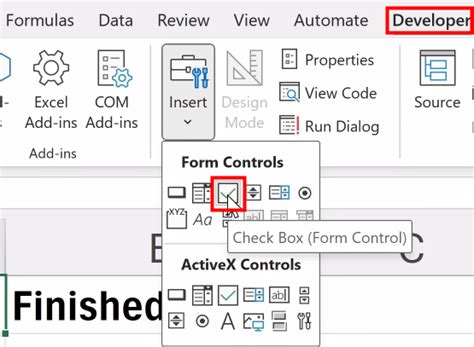 Image result for Advanced Excel Insert Checkbox