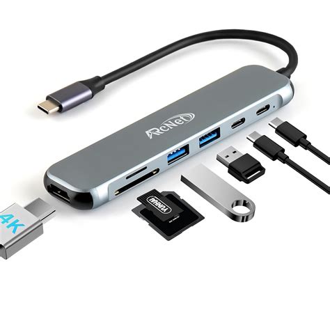 Arcnet USB C Hub, USB-C Multi-Port Adapter for MacBook Pro, 7IN1 USBC ...