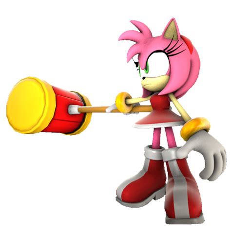 Amy Rose aiming her hammer by TransparentJiggly64 on DeviantArt