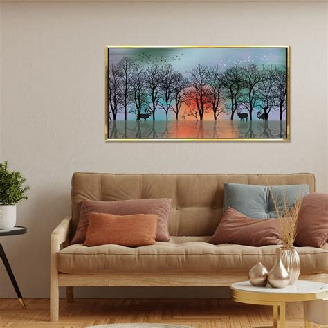 Nature Vastu Canvas Painting Framed - Enhance Your Living Room Ambiance ...