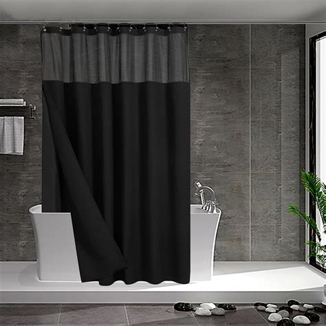N&Y HOME Waffle Weave Shower Curtain with Snap-in Fabric Liner & 12 ...