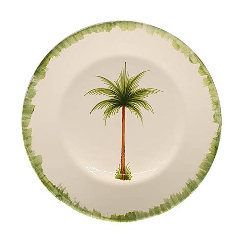 Green Palm Tree Dinner Plate – plateandpeonie