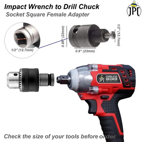 Buy JPT Drill Chuck with Key and Socket Square Adapter Online
