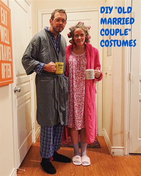DIY old married couple costumes.