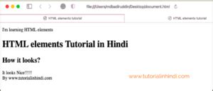 HTML Elements in Hindi पूरी जानकारी हिंदी में जानें - Tutorial in Hindi