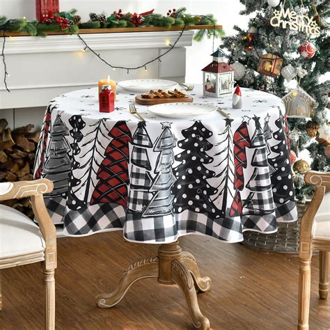 Amazon.com: Horaldaily Christmas Tablecloth 70×70 Inch Round, Christmas ...