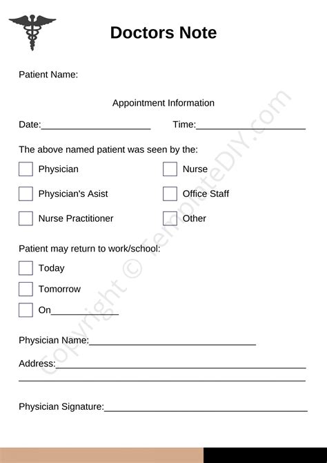 Doctors Note Printable - Printable Free Templates