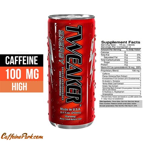 How Much Caffeine is in a Tweaker energy drink?