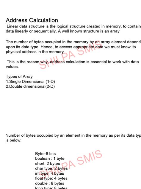 Image result for Address Calculation Formula of Array