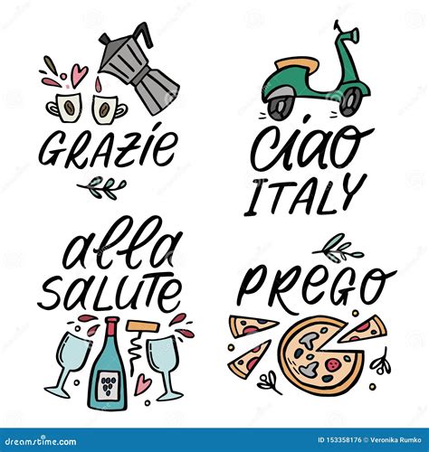 Ciao Italy Round Composition With Traditional Symbols Of Italy Royalty ...