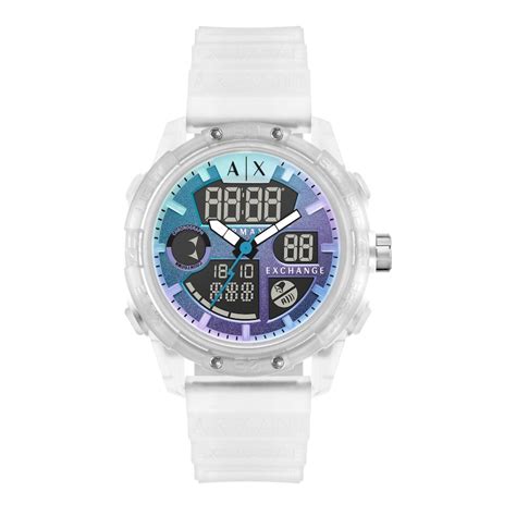 Buy Armani Exchange Men Clear Analog-Digital Analog-Digital Watch ...